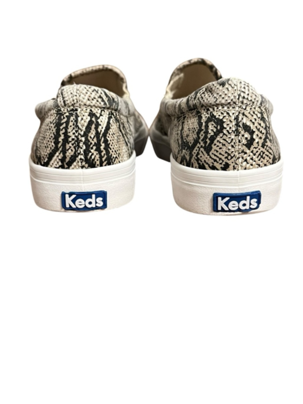 Keds Sneakers Size 8 Beige Black Snake Print Slip-On - Picture 6 of 8